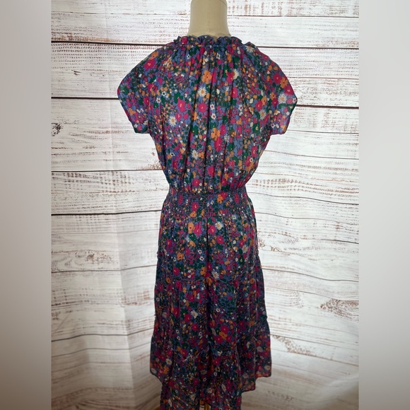 Rails Blue Pink Ruffled Midi Dress - Picture 5 of 8